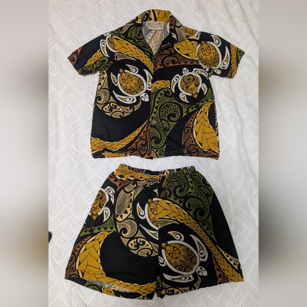 Tribal Print Shirt and Shorts Set